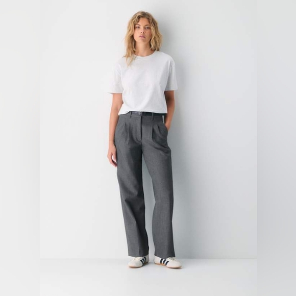 Wilfred Pants - Wilfred Aritzia Grey Effortless Pleat Crepette Pants 2